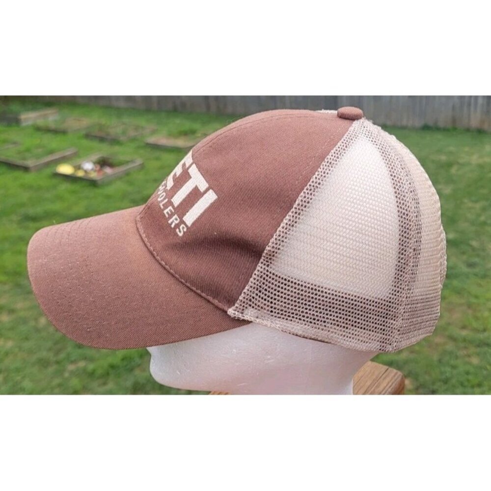 Yeti Coolers Trucker Hat Cap Brown Snapback Adjustable Mesh Embroidered - Picture 5 of 11